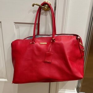 BARELY USED! Red Leather Tote Bag